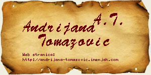 Andrijana Tomazović vizit kartica